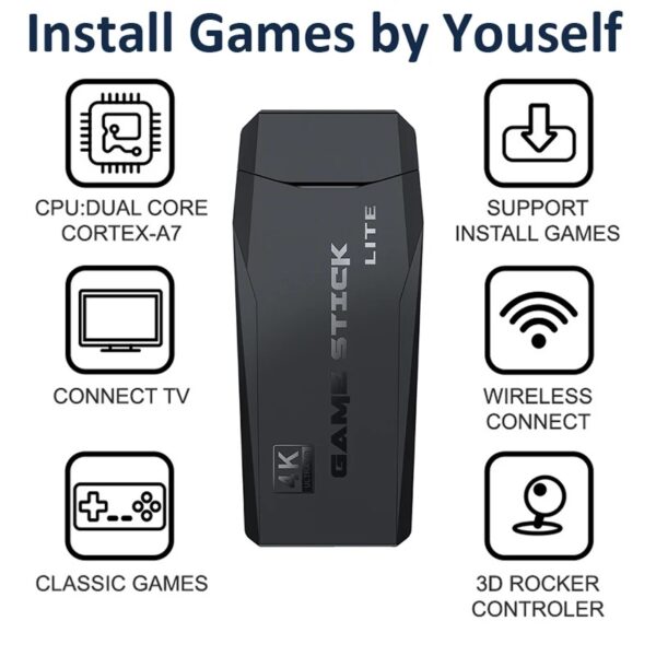 Consola de Juegos Retro inalámbrica de 2.4 G Gamestick
