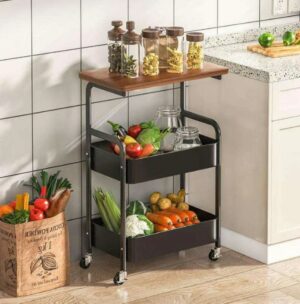Carrito Organizador Utilitario De 3 Niveles Con Mesa