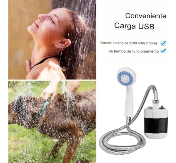 Ducha Portatil Recargable por Usb para Exteriores