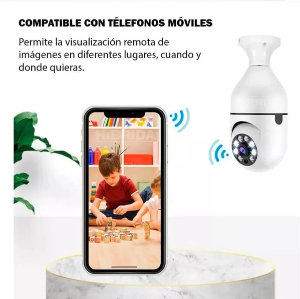 Foco Cámara de Seguridad Inteligente Con Altavoz