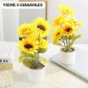Maceta Decorativa con Girasoles Artificiales - Realista y Sin Mantenimiento