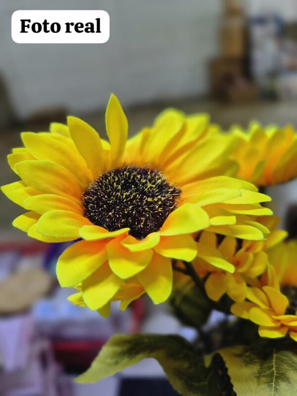 Maceta Decorativa con Girasoles Artificiales - Realista y Sin Mantenimiento