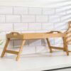 Mesa Bandera Plegable de Bambú 50x30 cm - Multifuncional y Natural