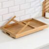 Mesa Bandera Plegable de Bambú 50x30 cm - Multifuncional y Natural