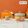 Olla de Borosilicato 3.5L con Asas de Bambú - Elegante y Multiusos